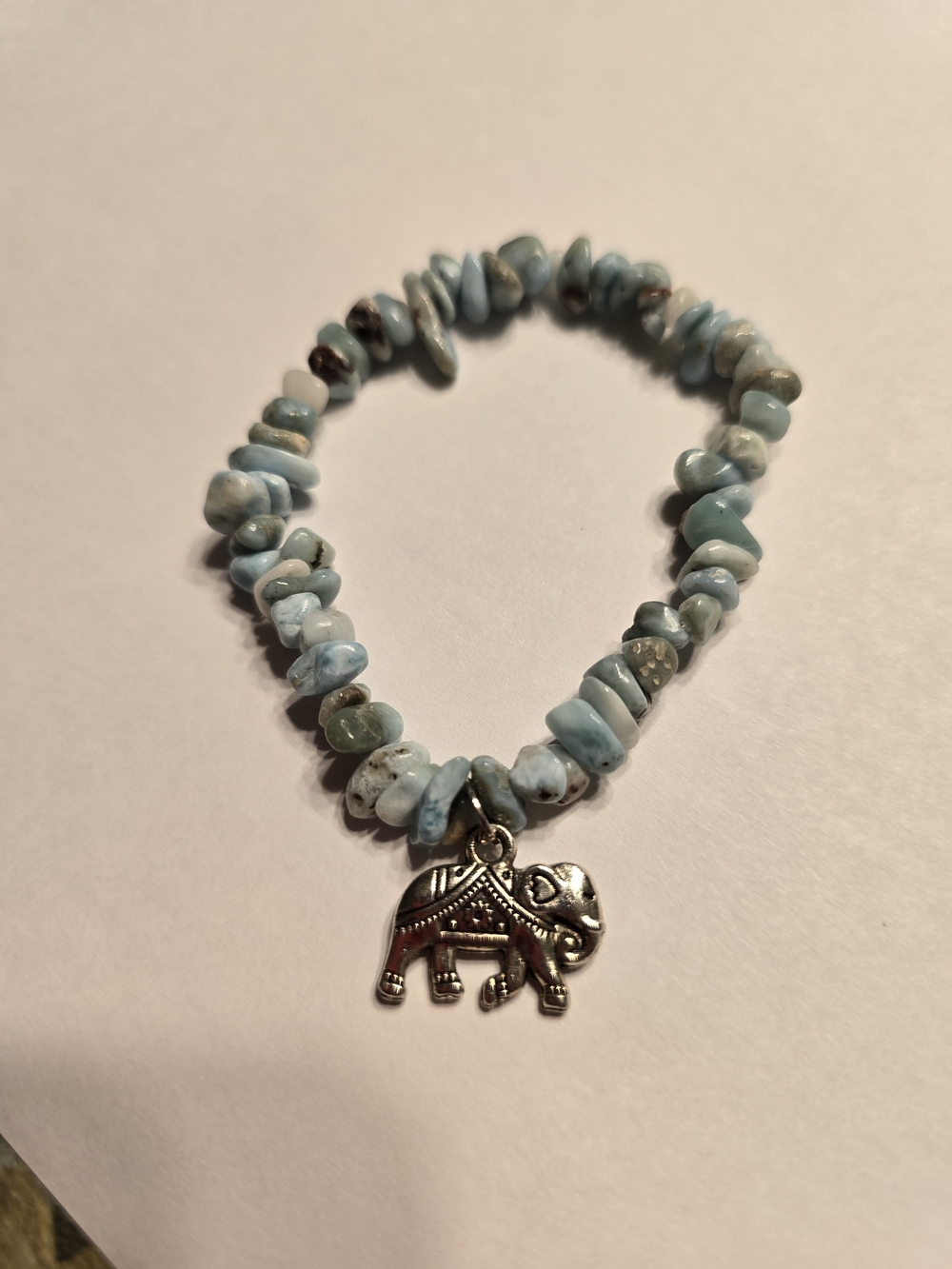 Larimar Chip Elephant Charm Bracelet - Women's Jewelry